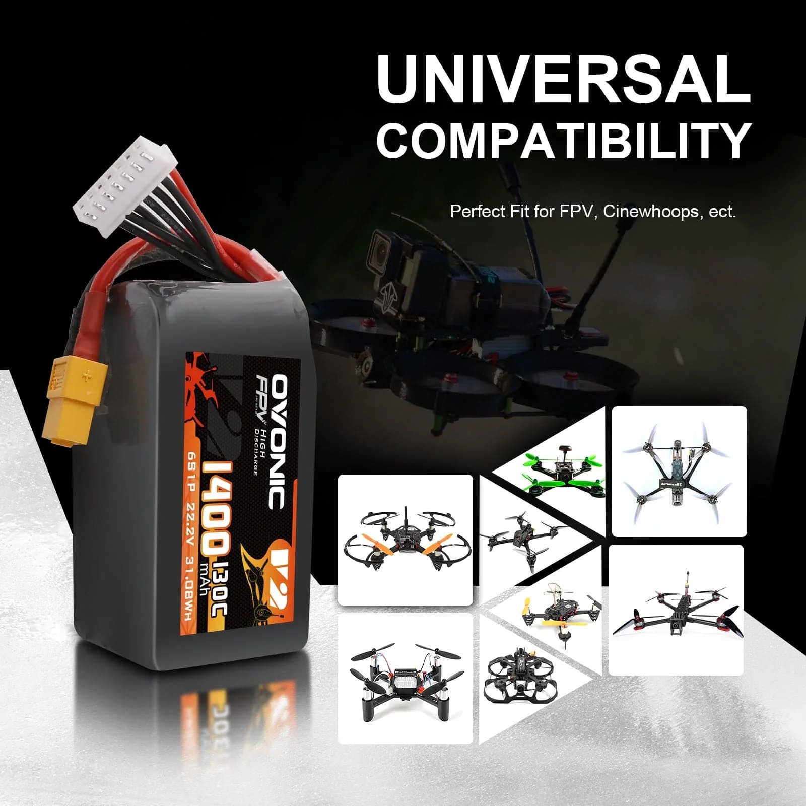 Batterie LiPo Ovonic 6S 22,2V  - Drone Backpack avis et prix